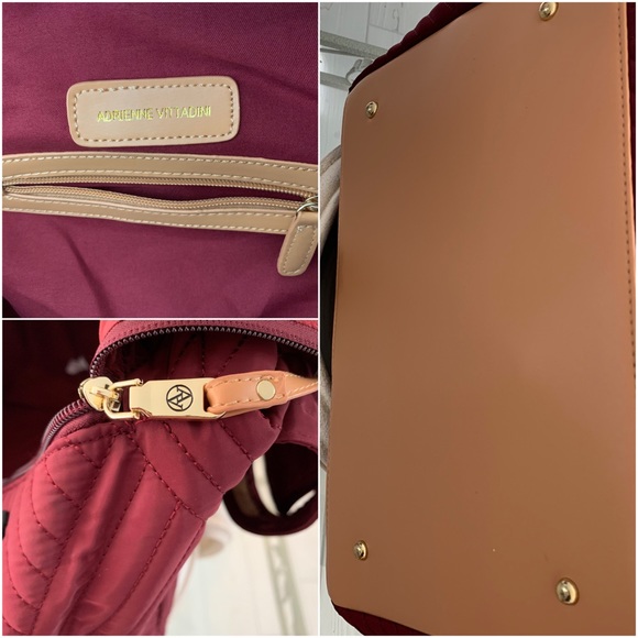 SOLD! Burgundy Quilted Yoga Travel Tote Weekender - Picture 7 of 8